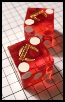 Dice : Dice - Casino Dice - Horseshoe Red Clear with Gold Logo No 1 - SK Collection buy Nov 2010